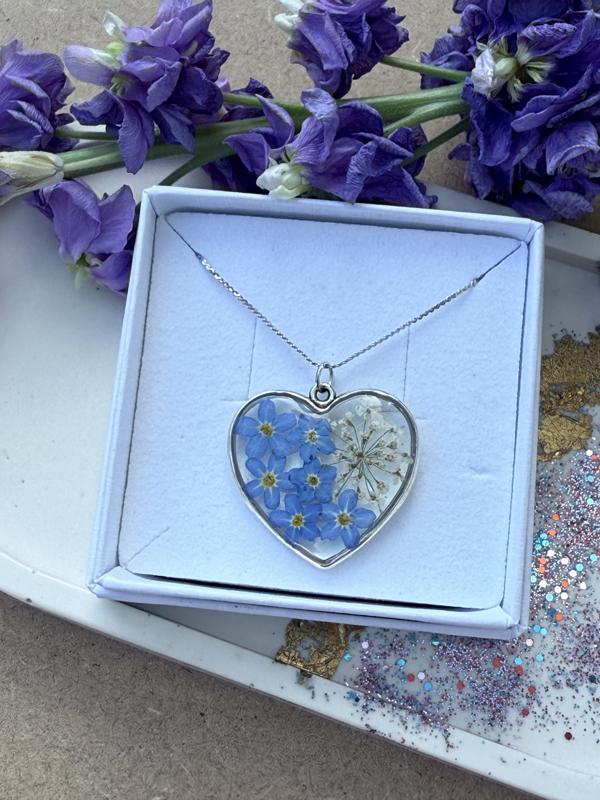 Forget me not beautiful heart necklace | Stainless steel