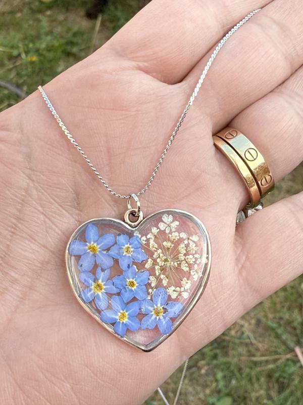 Forget me not beautiful heart necklace | Stainless steel image 1